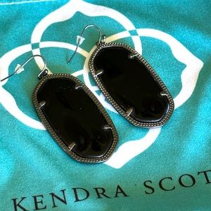 Kendra Scott Danielle Earrings Black Silver Gunmetal